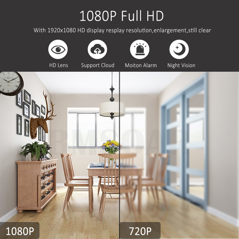 Caméra de Surveillance intelligente iP Wifi Cloud HD 1080P, dispositif de sécurité sans fil à infrarouge, avec suivi automatique