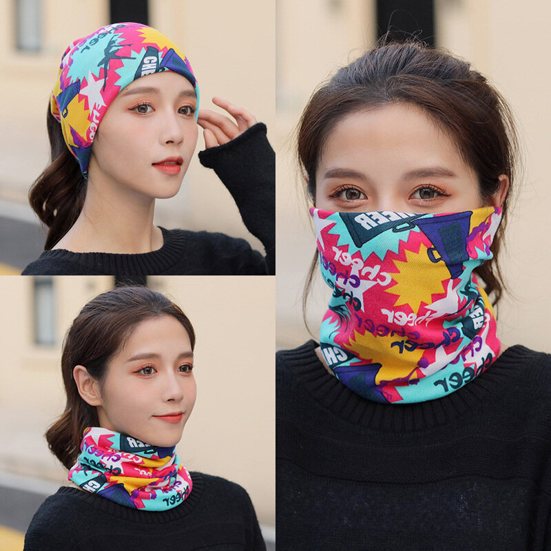 여자와 남자 겨울 패션 다기능 서클 풀오버 스카프 Headscarf 페이스 마스크 야외 사이클링 스포츠 따뜻한 스카프 반지