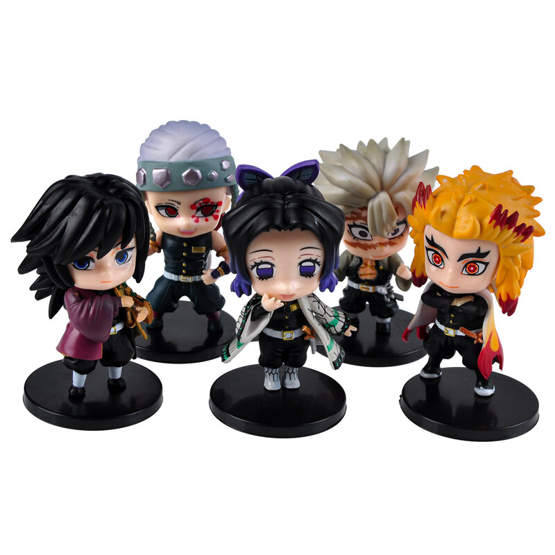 Figuras de Demon Slayer para niños, juguetes de Kimetsu No Yaiba, Q Posket, Kamado, Tanjirou, Kamado, Nezuko, Agatsuma, set de 5 unids/set