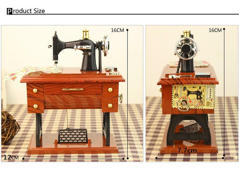 RCtown simulazione Vintage macchina da cucire carillon Retro tapis Sartorius Vintage Min carillon decorazione regalo creativo