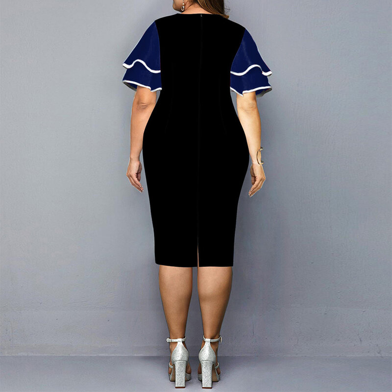Mais tamanho y2k curva vestido roupas para mulher ondulação impressão mangas duplas estéticas roupas de natal bodycon vestido