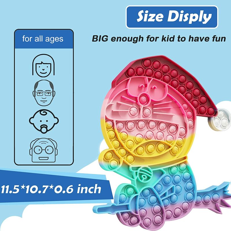 JumboChristmas Pop Fidget ของเล่นขนาดใหญ่ Pop ของเล่น,Rainbow Simple Dimple Fidget ของเล่น,big Pop เกม Fidget Toy