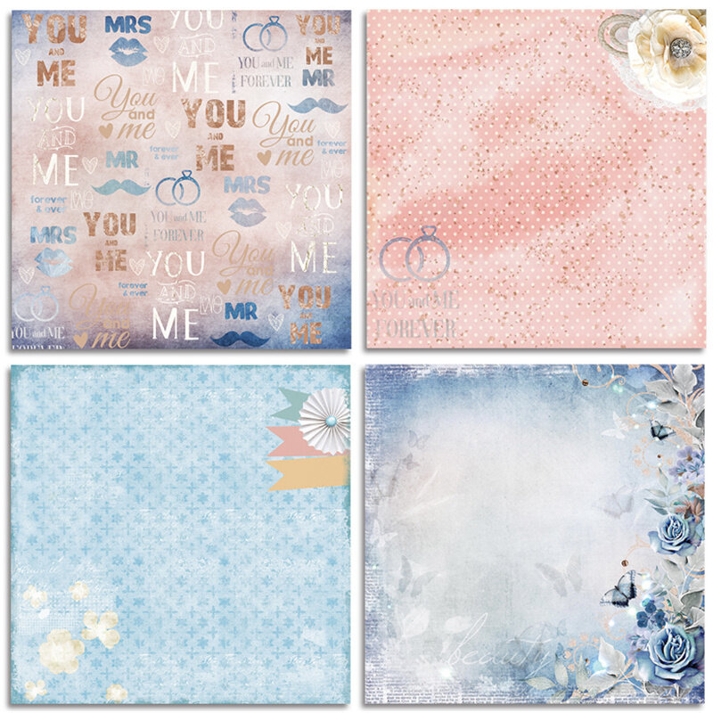 24 unids/lote cielo azul Retro Material papeles Scrapbooking DIY álbum diario regalo decorativo papel recortes de papel