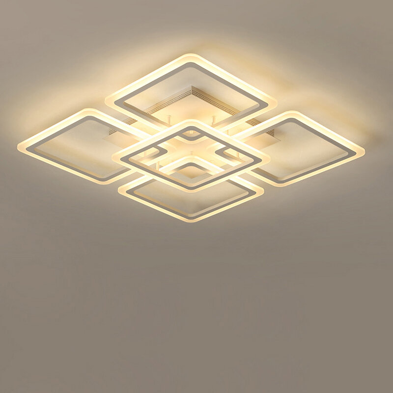 Candelabro LED de techo moderno, iluminación para sala de estar, dormitorio, cocina, Lustre con luces de fijación de Control remoto