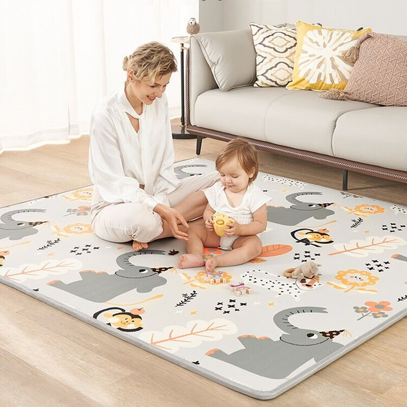 Xpe-alfombra de juegos para bebé, Tapete grueso de 1cm, plegable, para gatear