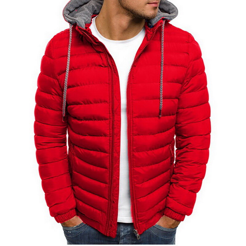 Nova marca de outono inverno luz moda masculina com capuz curto grande ultra-fino leve juventude magro casacos