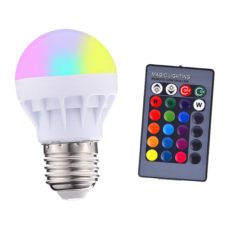 Bombillas RGB que cambian de Color con Control remoto, E27, 85-265V, 30000H, IP54