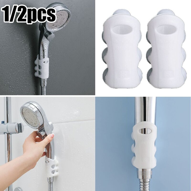 1/2PC 실리콘 이동식 샤워 헤드 홀더 흡입 컵 브래킷 조정 가능한 욕실 후크 실리콘 샤워 장착 브래킷