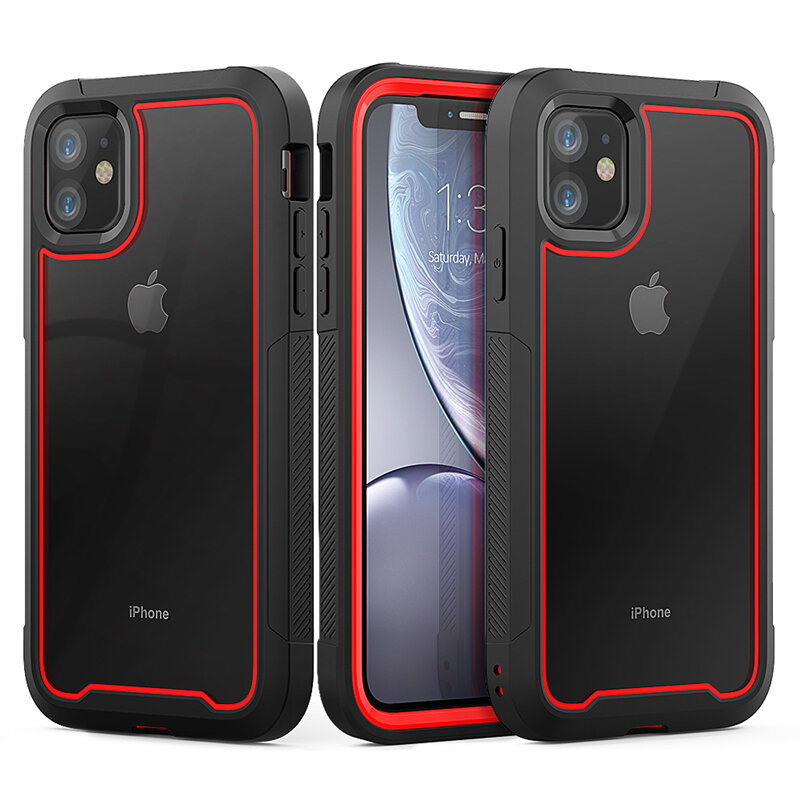 Casing Ponsel Baja Tahan Benturan untuk iPhone 13 12 Sampul TPU Hybrid Transparan untuk iPhone XR XS 11 Pro Max 8 7 6 Plus SE Casing Bening