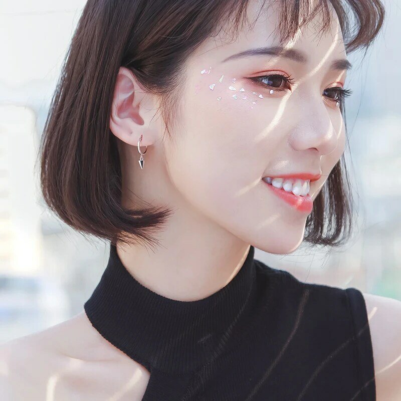 Brincos de argola femininos, brincos de prata esterlina 2021, brincos personalizados, estilo coreano, gracioso, clipe para orelha online