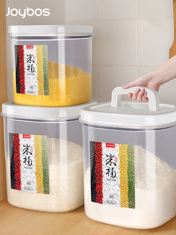 Joybos balde de arroz, vedado à prova de umidade, para armazenamento de farinha e macarrão, 10/20 kg, para uso doméstico jbs53