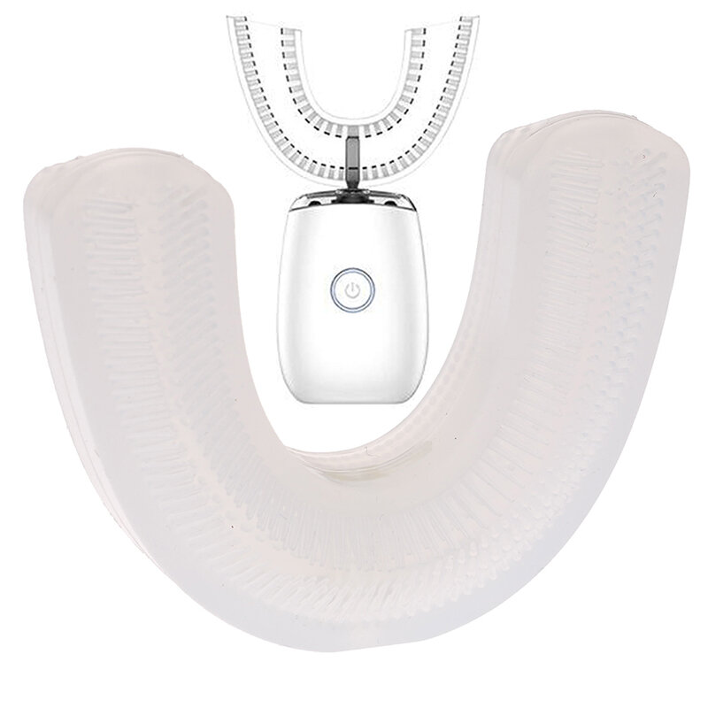 4 rozmiary 360 U kształt silikonu wymiana inteligentny automatyczny ultradźwiękowy zębów szczotka w kształcie litery U szczotka silikonowa szczotka