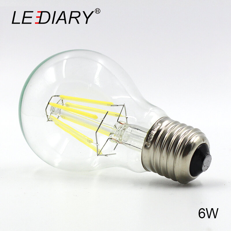 LEDIARY 5PCS Dimmable Retro E27 LED Filament Bulb Light Bombilla LED E27 220V-240V 2w/4w/6w/8w/12w A60/G45 E27 Edison LED Lampen