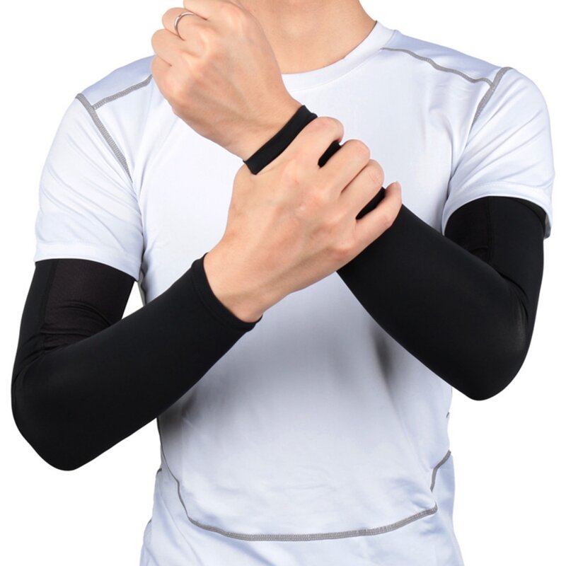 1PC Outdoor Sports Arm Compression Sleeve Summer UV Protection Running Volleyball Sunscreen Bands Basketball Cycling Arm Warmer