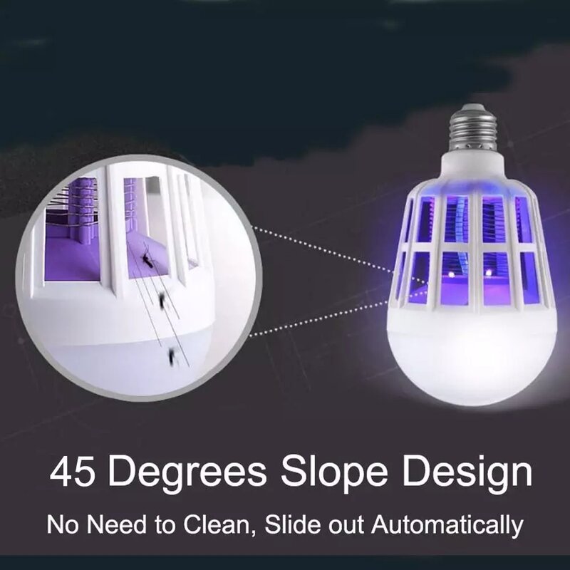 E27 15W urządzenie przeciw komarom odstraszający lampa owadobójcza żarówka LED zwalczanie szkodników Bug Zappers Lights mossler