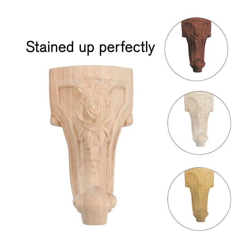 4PCS Solid Wood Furniture Legs Feet Replacement Sofa Couch Chair Table Cabinet Furniture Carving Furniture Legs 6x2.4'