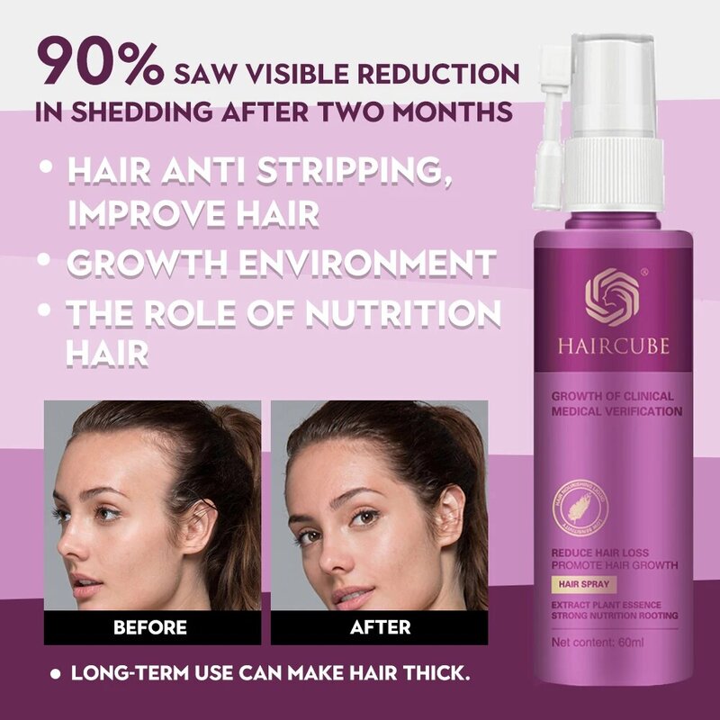 HAIRCUBE Stop Anti Hair Loss Fast Hair Growth Products Men Woman Hair Growth  Spray Essence Essential Oil Liquid Restoration