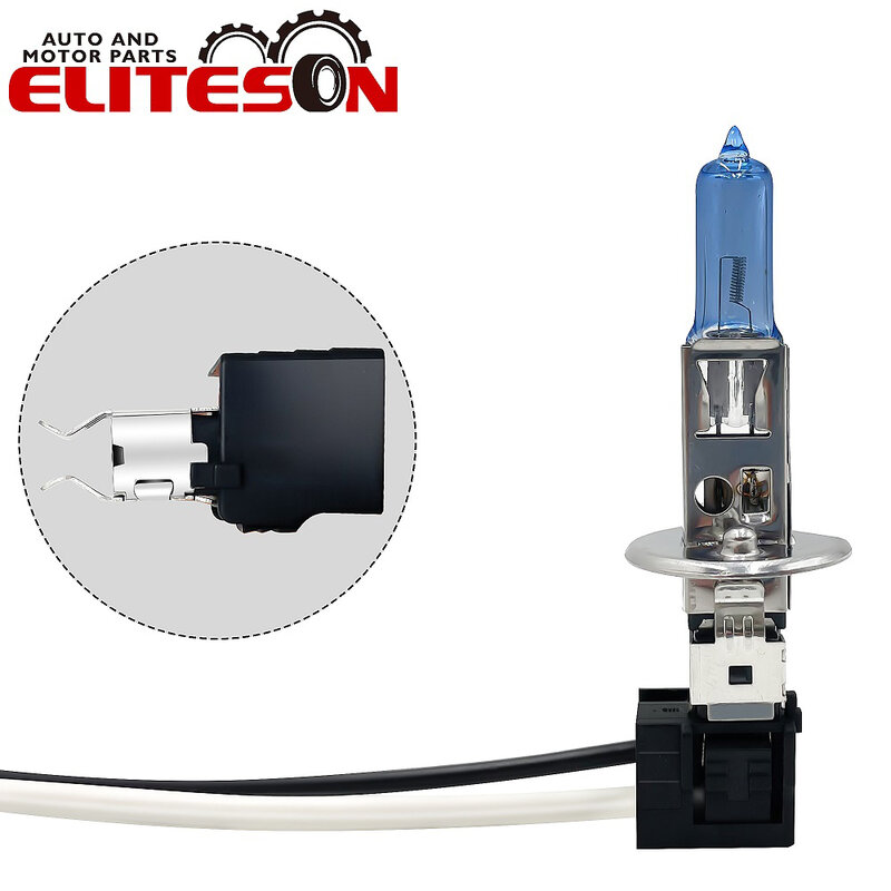 Eliteson-farol de halogênio para carro, 2 peças, soquetes h1, substituição de luz de neblina, adaptadores