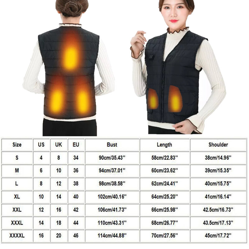 Nieuwe Mannen Vrouwen Verwarmde Vest Smart Verwarming Katoen Jas Usb Infrarood Elektrische Verwarming Jas Outdoor Winter Thermische Kleding