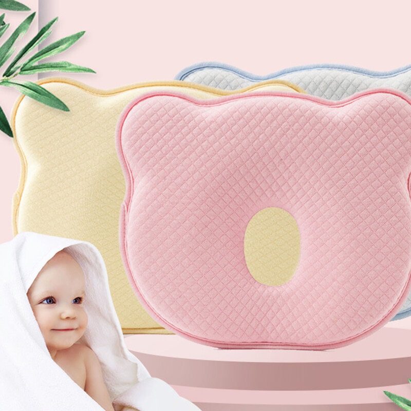 Bebê travesseiro de espuma de memória bebê recém-nascido respirável moldar travesseiros para evitar cabeça plana ergonômico travesseiro de cabeça do bebê