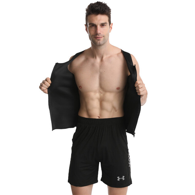 Мужской тренировочный жилет для похудения, Спортивная корректирующая одежда для фитнеса, шейпер для тела, тренировочная майка, зеркальная ...