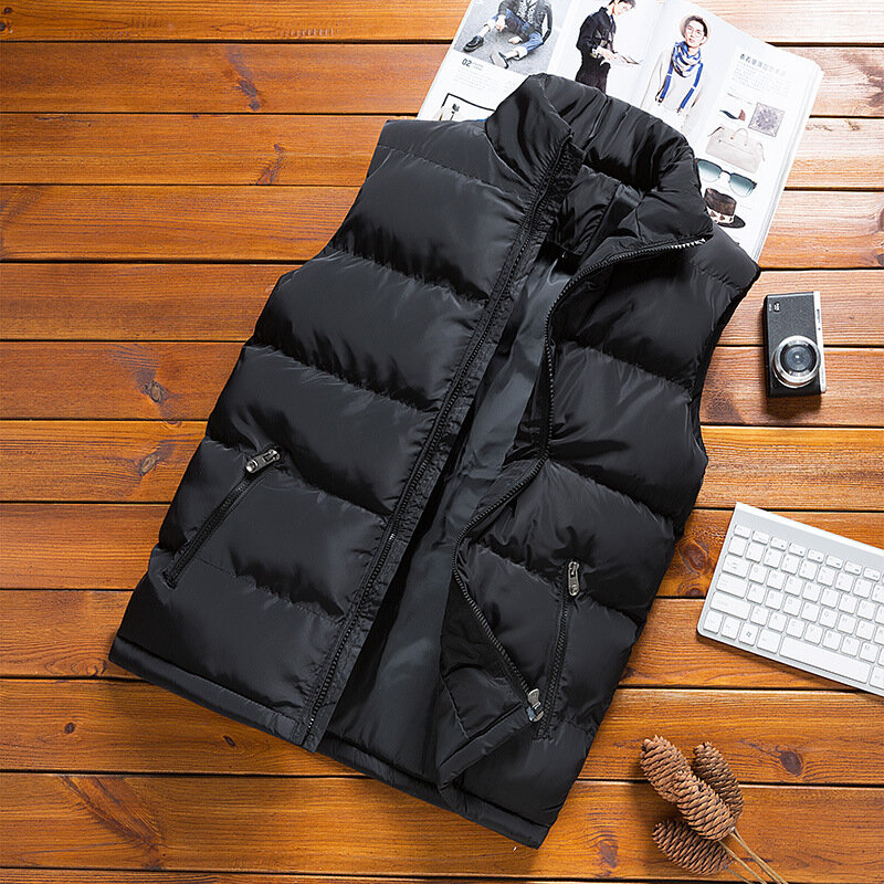 Casual męska kurtka bez rękawów kamizelka mężczyzna jesień zima kamizelki termiczne płaszcze bawełniane męskie odzież zagęścić kamizelka 4XL