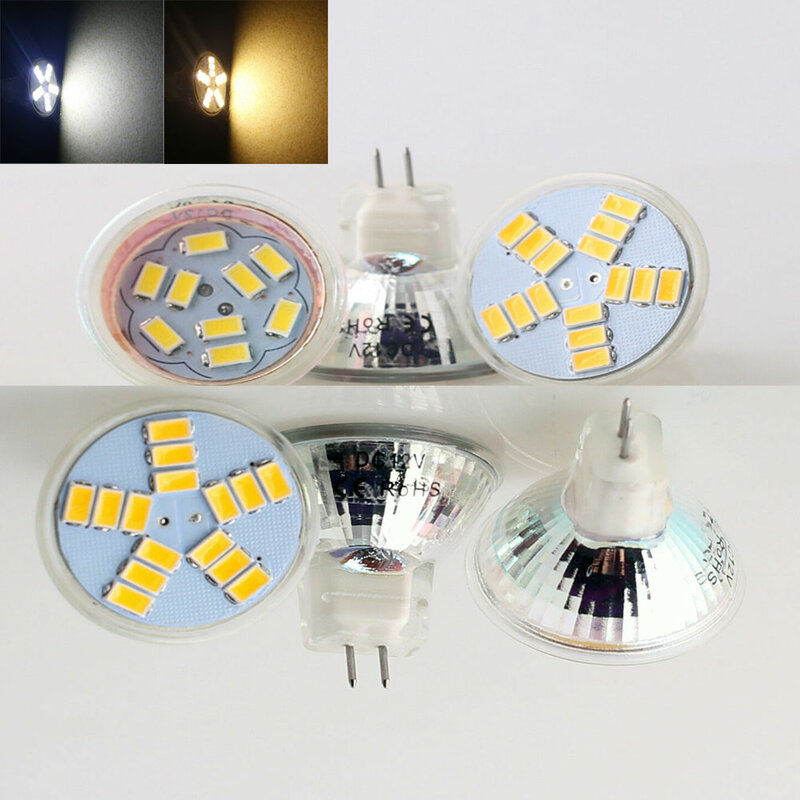 LED Halogen Spotlight Bulb MR11 12V 5730 SMD 12V 10W 15W 20W Warm/Cold/Neutral White  Chandelier Home Light diameter 35mm