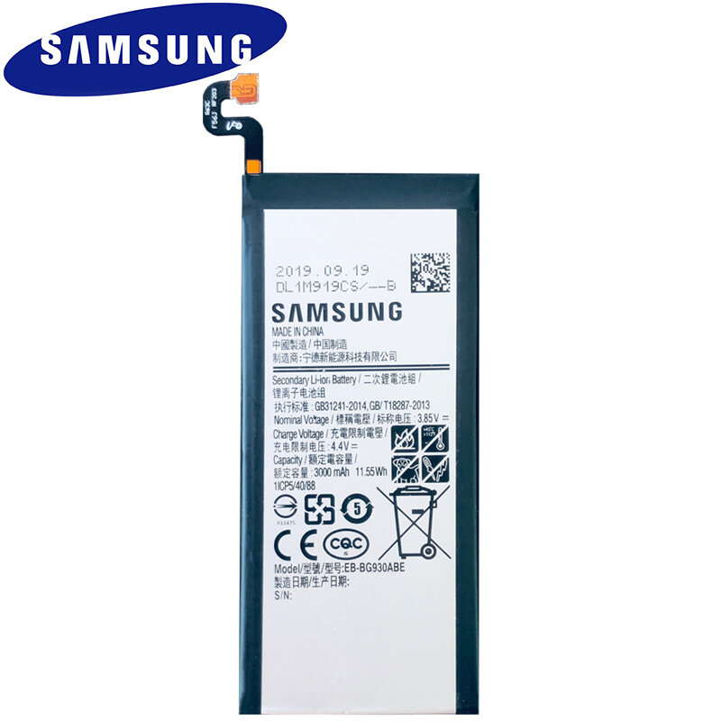 Batteria originale del telefono di Samsung, batteria di ricambio per Samsung GALAXY S7 G9300 G930F G930A G9308, batteria di ricambio 3000mAh