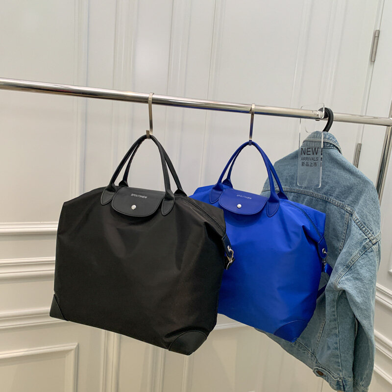 Сумка-шоппер Женская нейлоновая, большая сумка-тоут с защитой от воды, модный простой саквояж на плечо для отдыха