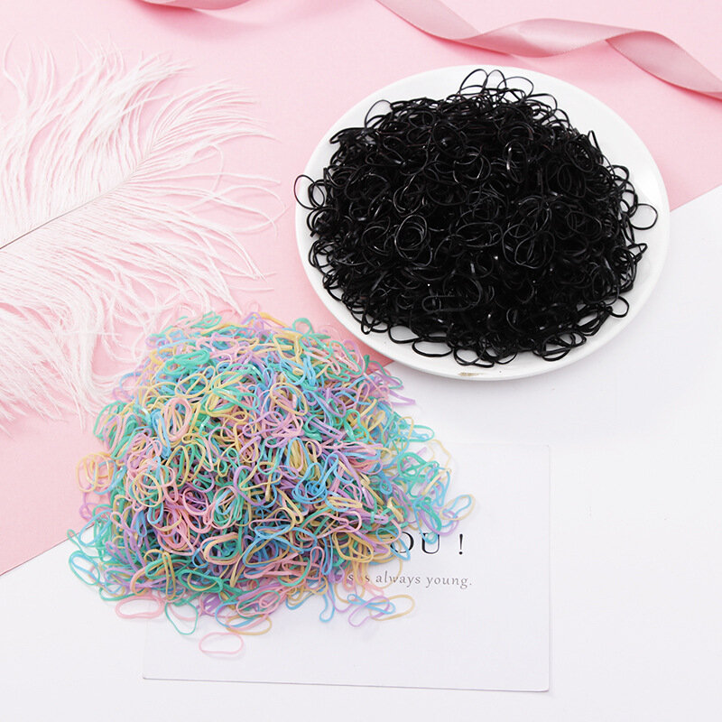 1000 unids/lote bandas elásticas de goma desechables para bebé coleta soporte cinta para el pelo de goma niñas Scrunchies accesorios para el cabello para niños
