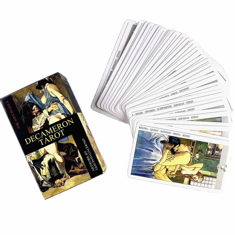데카메론 타로 덱 78 장 카드, 레저 파티 테이블 게임, 점술 예언 오라클 카드, PDF 가이드북 포함