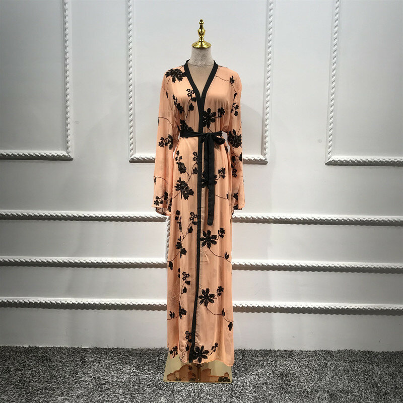 Шифоновое кимоно Дубай Abaya, мусульманский хиджаб, женское платье, Женский кафтан, женское платье, пальто