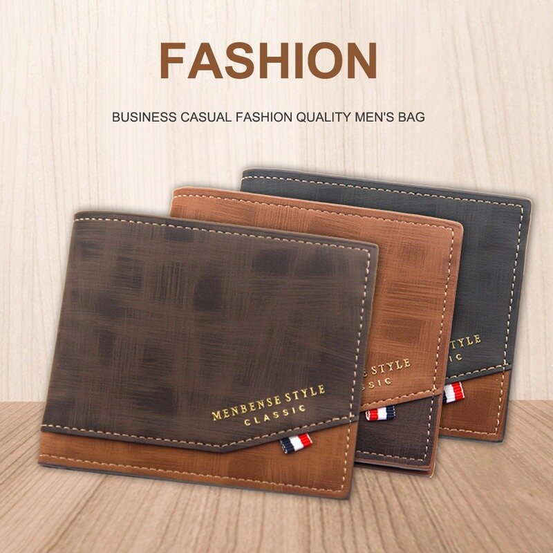Mini billetera de cuero PU para hombre, cartera de negocios de lujo, alta calidad, a la moda, 1 Uds., gran oferta, 2021