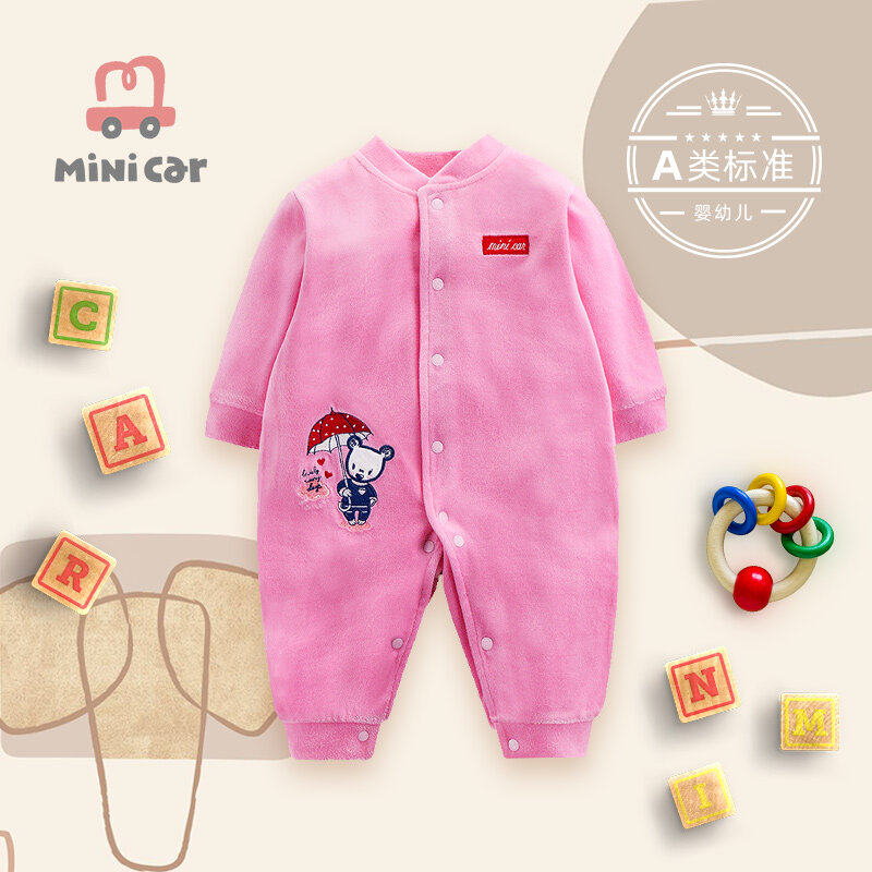Carro roupas para crianças bebê uma peça roupas do bebê macacão meninos e meninas primavera e outono engrossado escalada roupas