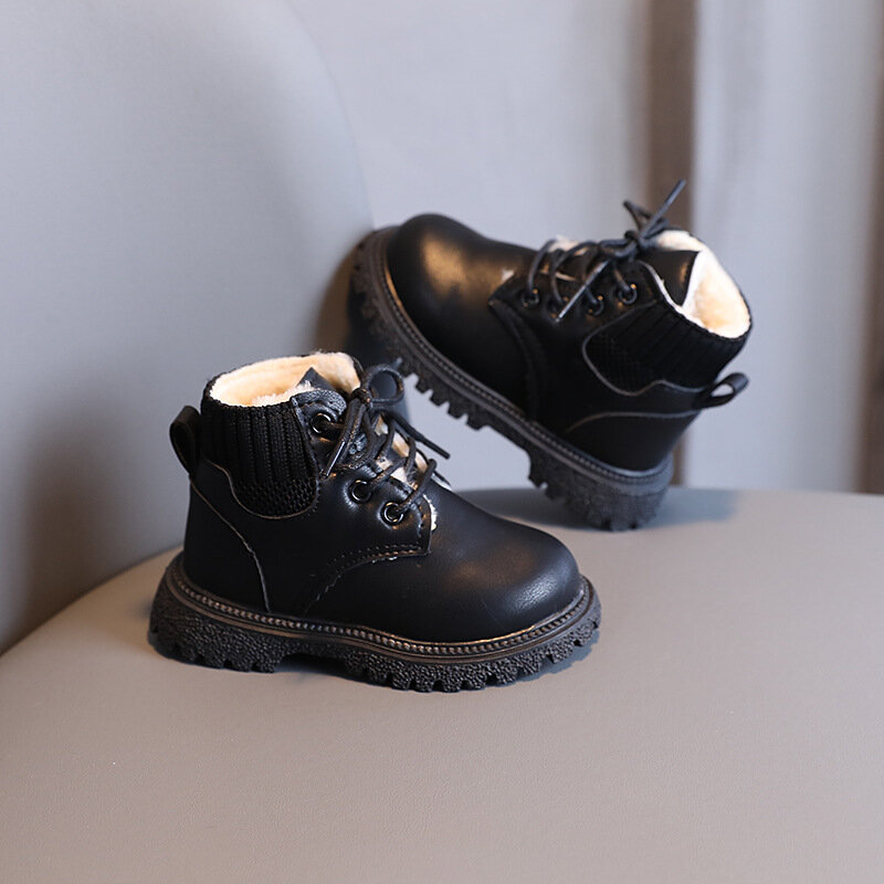 2021 stivali invernali per bambini Unisex stivali Martin stivali per bambini in puro cotone stivali alti per bambini stivali per ragazzi stivali per bambina scarpe per bambini solide