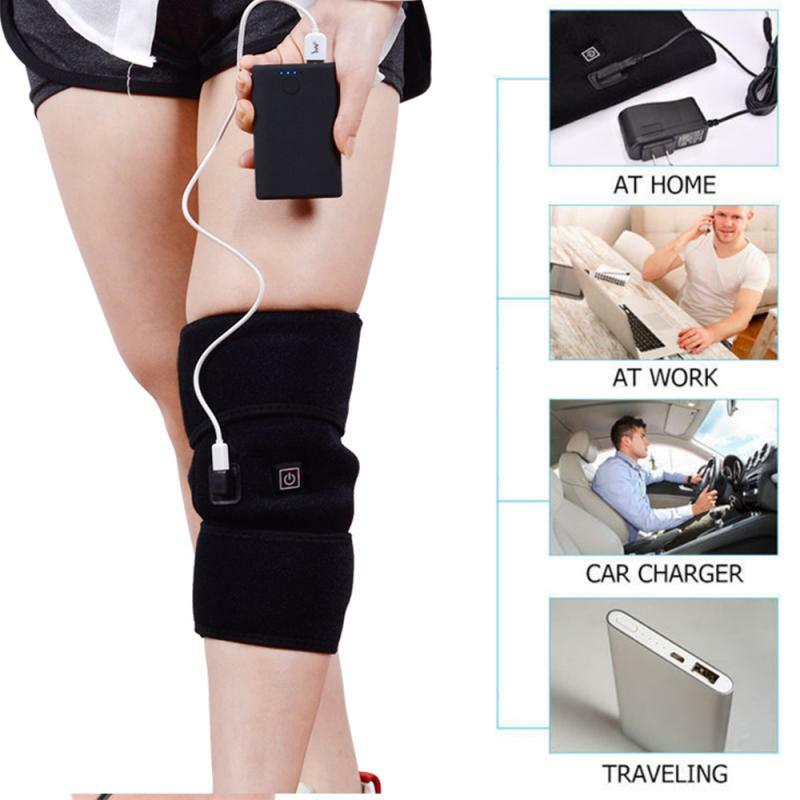 Outdoor Sports Kneepad podgrzewany elektrycznie ochraniacz na kolana zimowa terapia termiczna zapalenie stawów ulga w bólu ochraniacz ze stelażem nakolannik