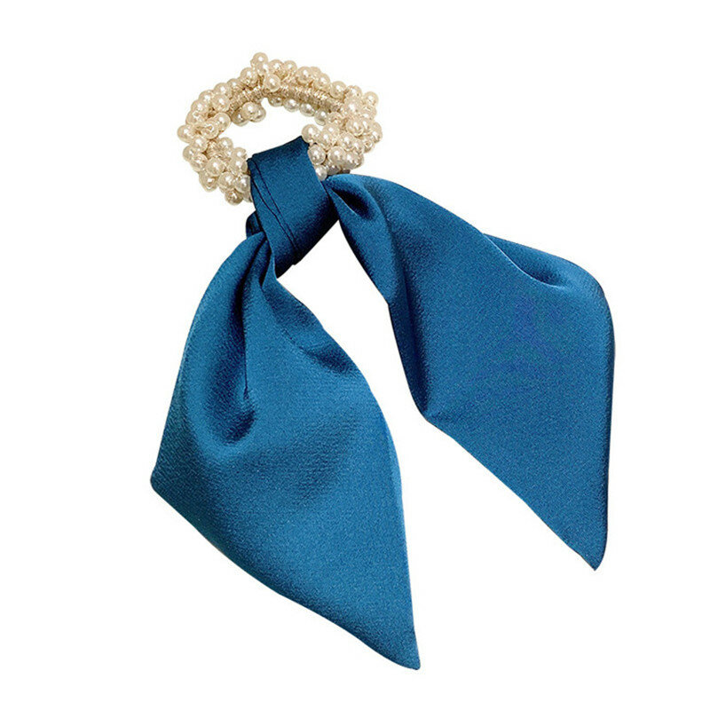 Perle Bowknot Elastische Haar Bands für Frauen Mädchen Scrunchies Stirnband Haar Krawatten Perlen Pferdeschwanz Halter Haar Zubehör