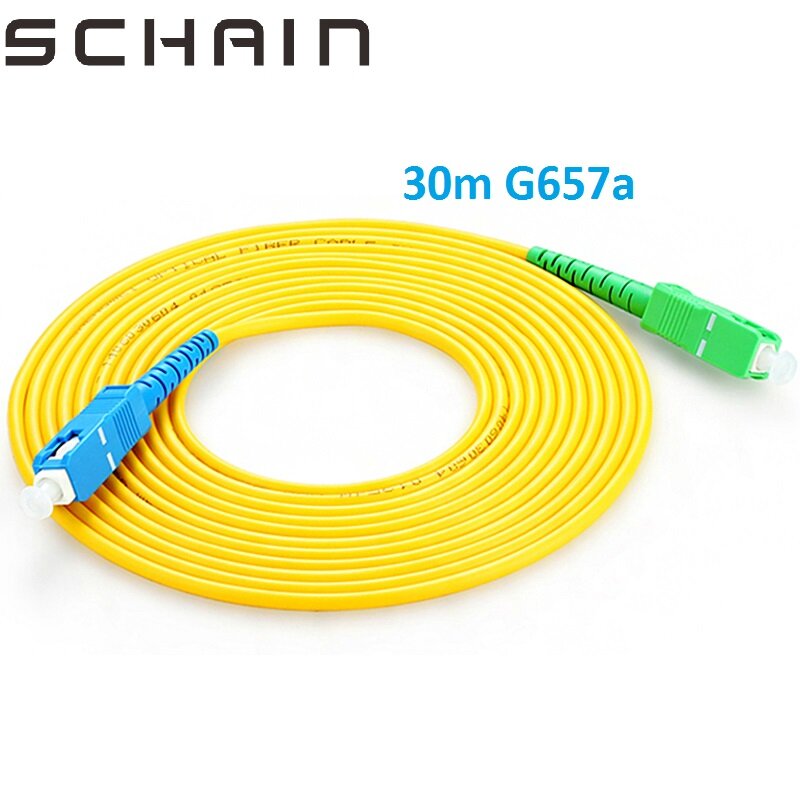 Cordon de raccordement de Fiber optique SC, 30m, 2.0mm, PVC G657A, Simplex SM FTTH, Fiber optique, connecteur SC APC SC UPC