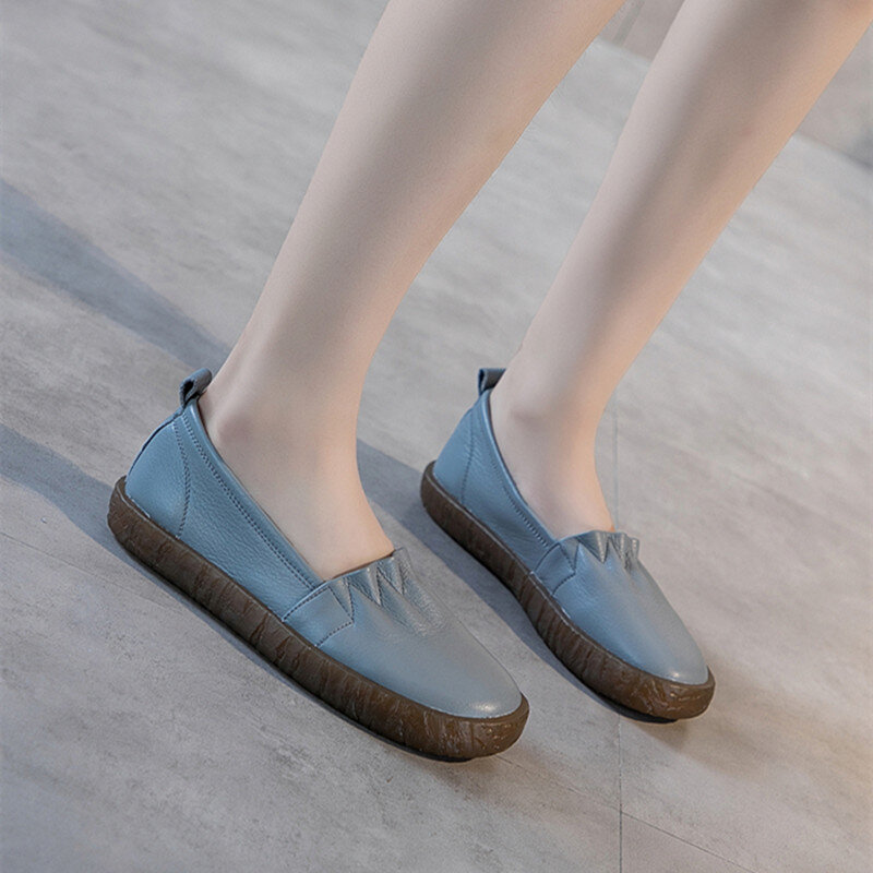 女性のための加硫された靴,浅い口の靴,若いファッション,白い丸いつま先,カジュアル,シンプル,秋,2021