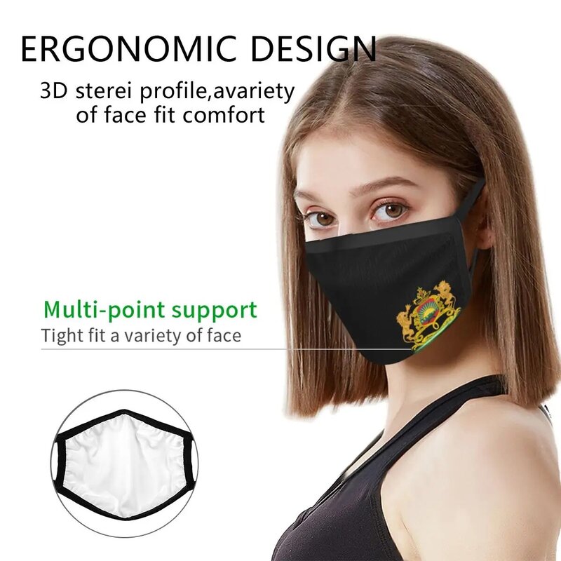 Kingdom-máscara facial reutilizável de marrocos, proteção contra poeira, braços, antineblina, proteção para a boca, reutilizável