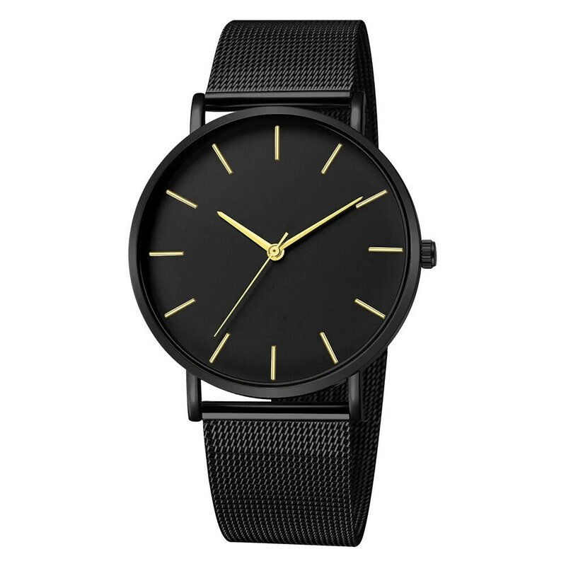 ミニマルなファッション超薄型時計シンプルな男性ビジネスステンレス鋼メッシュベルトクォーツ時計レロジオmasculino