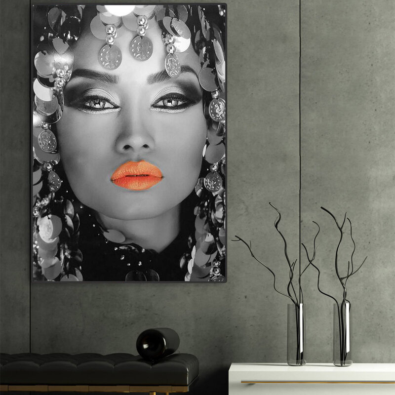 Moderne mode modell druck leinwand malerei abbildung sexy gesicht poster büro wohnzimmer korridor hause dekoration wandbild