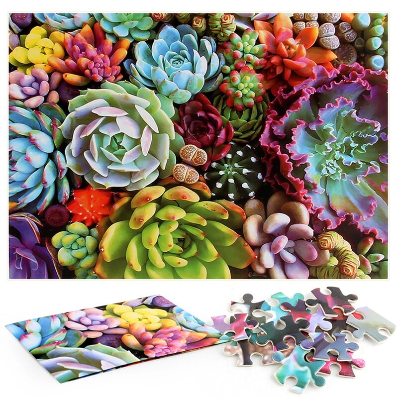 Sukkulenten Pflanzen puzzles für erwachsene 1000 Stück DIY Puzzle Pädagogisches Spiel stress spielzeug für Kinder Hause Dekoration geschenk