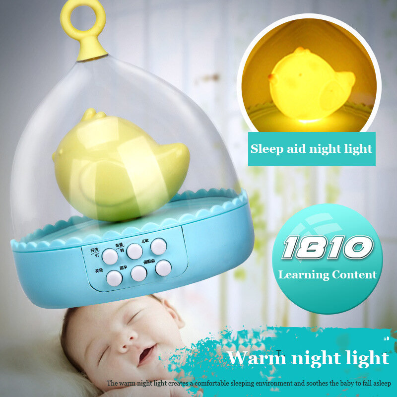 Sonajeros móviles remotos para cuna de bebé, juguetes educativos de música, campana giratoria para cama, luz nocturna, rotación de carrusel, cunas de 0 a 12M para recién nacidos
