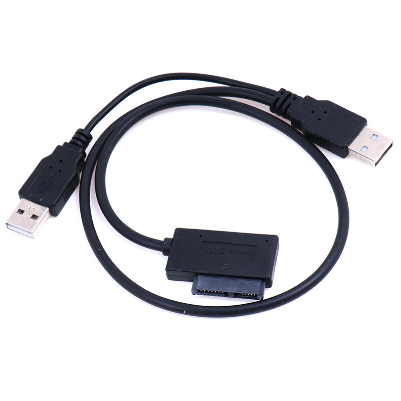 USB2.0 untuk 6 + 7 13Pin Slimline Slim SATA Kabel dengan Eksternal USB 2.0 Power Supply untuk Laptop CD-ROM DVD-ROM Aneh Adaptor Converter