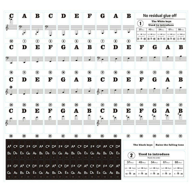 عالية-جودة اللون البيانو ملصقات ، ملصقات ل مفتاح الديكور ، سهلة المسيل للدموع و واضح مفتاح ملصقات