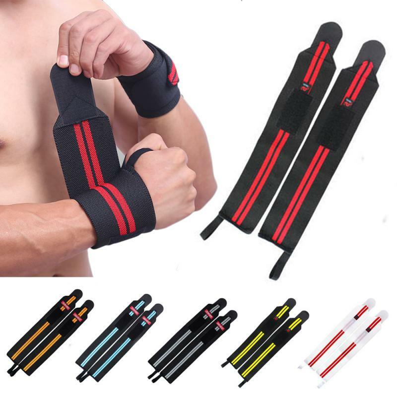 1 pçs levantamento de peso pulseira de apoio de pulso ginásio treinamento barra de fitness acolchoado pulso polegar cinta envoltório