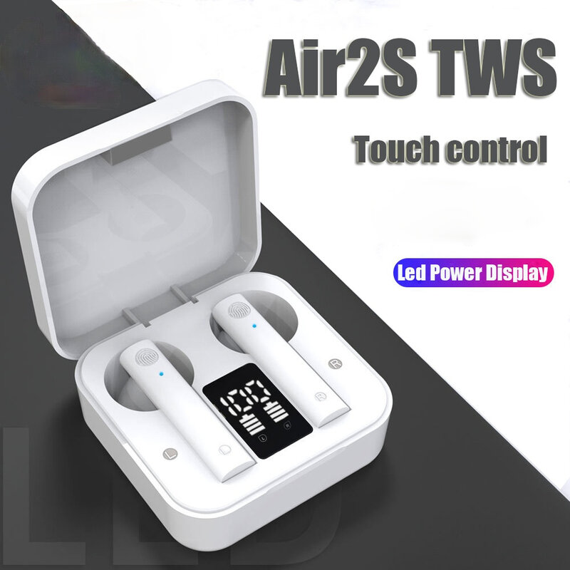 سماعات أذن لاسلكية Air2S TWS مزودة بتقنية البلوتوث 5.0 مع خاصية إلغاء الضوضاء سماعات رأس fone مع ميكروفون سماعات أذن لا سلكية لشاومي IOS iPhone