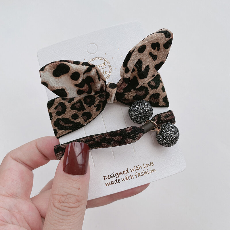 5 pçs/set nova moda leopardo imprimir elástico faixas de cabelo yoga anel de cabelo acessórios para o cabelo das mulheres e meninas headwear