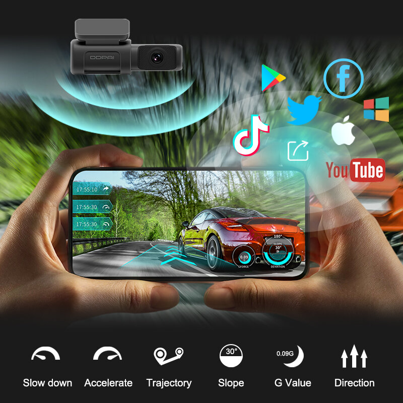 DDPAI Dash Cam Mini 5 UHD Đầu Ghi Hình Android Camera 4K Tích Wifi GPS 24H Bãi Đỗ Xe 2160P Tự Động Ổ Xe Video Recroder Mini 5